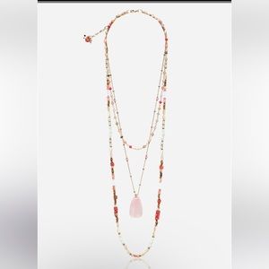 JOHNNY WAS Stone And Pearl Double Strand Necklace